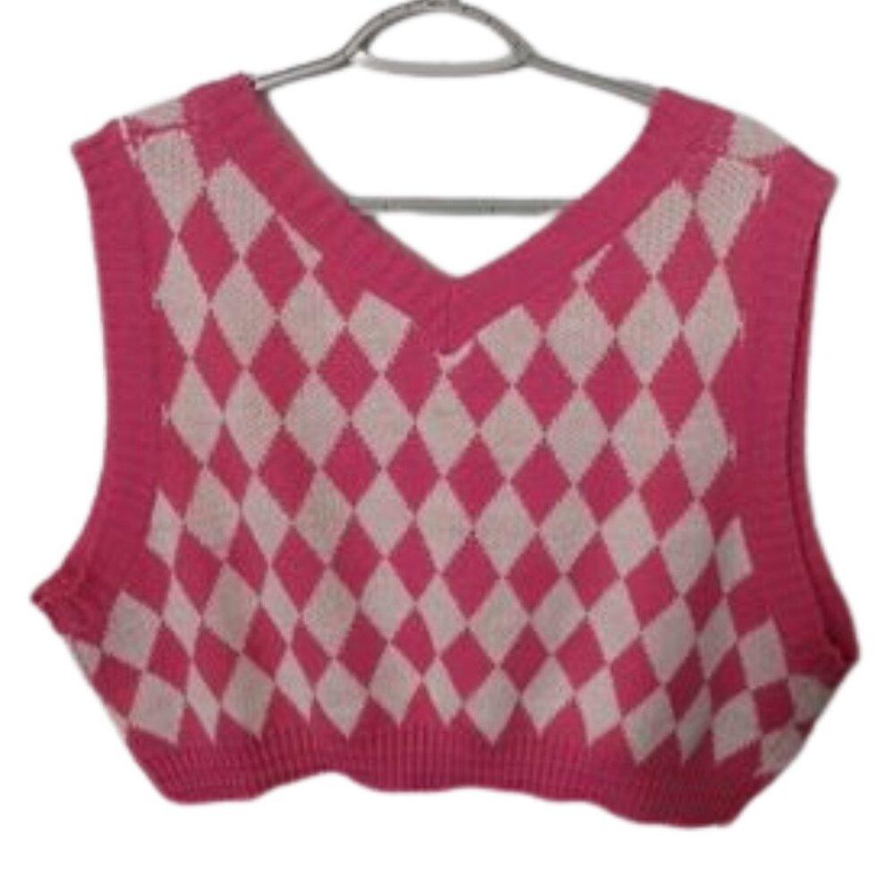 Shein Curve Diamond Knit Vest Size 3XL